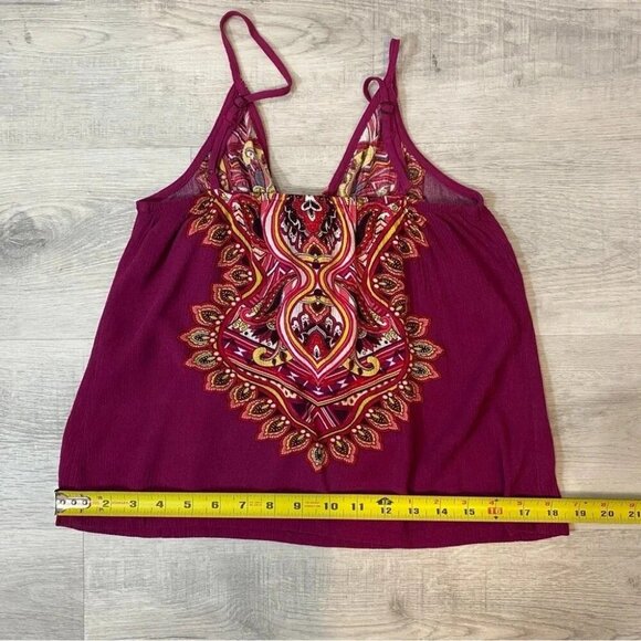 Xhilaration Boho Paisley Print Spaghetti Strap Loose 90s Tank Top Size XS - Picture 5 of 15